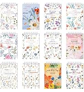 Wxiben Flower Christian Small Pocket Notebook 12 Pcs Bible Verse Mini Notebook with Lined Pages F...