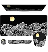 iCasso Large Mouse Pad, 4in1 XXL Mousepad + Keyboard Wrist Rest+Mouse Wrist Rest+Coaster Set with...