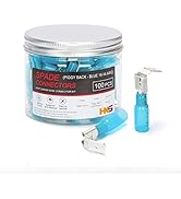 HKS 100PCS Piggyback Spade Connector Blue 16-14 AWG - Heat Shrink Electrical Quick Disconnect Wir...