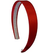 Motique Accessories Red 1 Inch Satin Hard Headband for Women and Girls