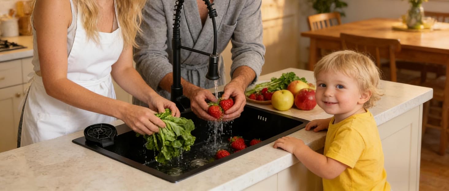 black kitchen sink