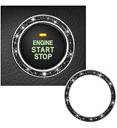 Kewucn Bling Crystal Double Rhinestone Car Engine Start Decoration Ring, Sparkling Push Start But...