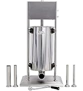 Donext 22Lb/10L Sausage Stuffer, Stainless Steel Vertical Sausage Stuffer, 2 Speeds, 4 Filling Tu...