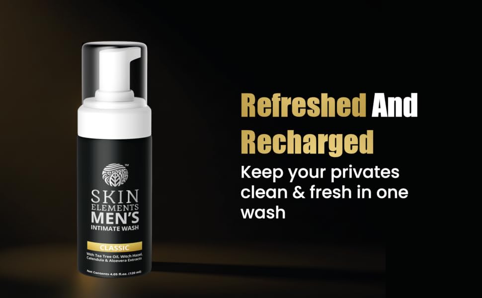 Text reads "Refreshed And Recharged", "Skin Toner", "Clean & Fresh in one application", "SKIN CARE". White pump spray bottle displayed against dark background with product messaging.