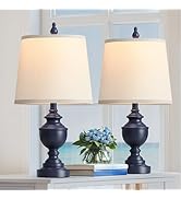 PARTPHONER Retro Table Lamps Set of 2, Bedside Lamp for Bedroom Rustic Farmhouse Table Lamps for ...