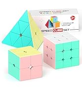 Vdealen Speed Cube Set, 2x2x2 3x3x3 Pyramid Magic Cube Set, Puzzle Cube Toys Birthday Party Chris...