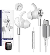 Computer USB C Headphones Wired Earbuds for iPhone 16 Pro Max Plus 16e iPad Air, Comfort USBC Ear...