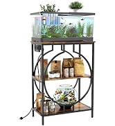 HavenlyYouth 10 Gallon Aquarium Stand with Power Outlet, 3 Tier Heavy Duty Metal Fish Tank Stand ...