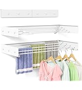 Collapsible Wall Mounted Drying Rack 31.5 inch, Clothes Drying Rack Wall Mounted for Laundry Room...