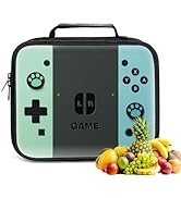 JIRAIKEI Insulated Lunch Box for Boys Girls, Game Leather Lunch Bag for Work Office Travel Picnic...
