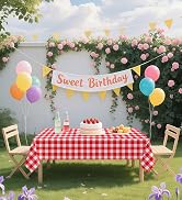 Red Gingham Tablecloth Disposable Red and White Plaid Plastic table cover rectanglecheckered cloth