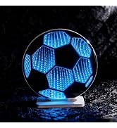 BITILLUM Soccer Infinity Light, 3D LED Infinity Mirror Night Light with USB Power for Game Room &...