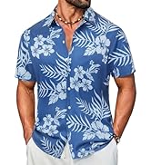 COOFANDY Mens Hawaiian Shirt Short Sleeve Button Down Floral Aloha Shirts Tropical Vacation Beach...