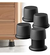 WISFISSH 1.6-2.6 Inch Adjustable Bed Risers, Durable ABS & Anti Slip Bed Stoppers for Headboard, ...
