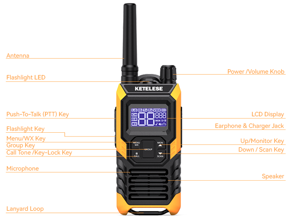 KETELESE walkie talkie T4