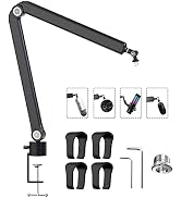 YOUSHARES Microphone Boom Arm for HyperX QuadCast Mic, Blue Yeti, Rode, Razer and Most USB Mic, W...