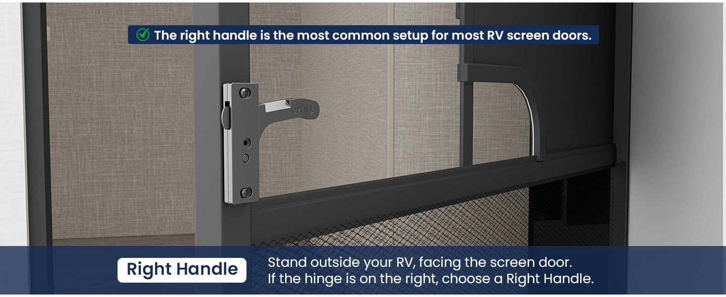 RV Screen Door Latch Right Handle