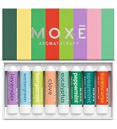 MOXE Nasal Inhalers Bundle, 8 Essential Oils, 100% Pure and Undiluted, Therapeutic Grade, No-Mess...