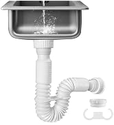 iFealClear 1-1/2" P-Trap Pipe, Flexible Sink Drain Pipe with 4 Rubber Sealing Rings, Expandable D...