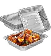 Kichvoe Aluminum Pans Square Foil Pans 10pcs Deep Foil Pans 12.58x10.22x2.36 Inch, Aluminum Tray ...