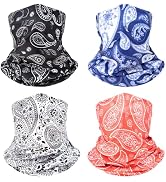 4pcs Breathable Neck Gaiter UPF 50+ Face Scarf Mask Sun Protection Bandana for Men Women,Cycling,...