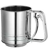 Flour Sifter for Baking, 304 Stainless Steel 3 Cup Flour Sieve Fine Mesh Screen Powder Sifters fo...