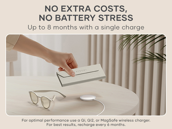 Satechi FindAll Smart Glasses Case with FindMy, Foldable, Portable, Rechargeable, Left-Behind Alerts