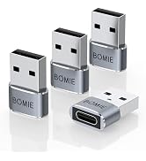 BOMIE USB to USB C Adapter 4 Pack,PD27W/66W/QC100W Fast Charging 480Mbps Data Transfer,Type-c Fem...