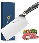 MAD SHARK 7 inch Kitchen Knife, Professional Sharp Vegetable Cleaver, German Military Grade Compo...