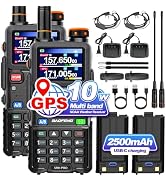 BAOFENG 5RH PRO GPS 10W Tri Band Handheld Ham Radio Long Range Two Way Radio,640CH,NOAA Weather R...