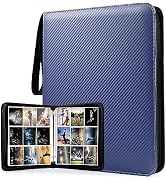 WOT I 900 Pockets Trading Card Binder, Baseball Card Binder Sleeves with Zipper, Double Sided Poc...