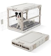 ZOMISIA Collapsible Dog Crate with Bed Mat, 36'' Foldable Dog Kennel for Large Dogs, Tool-Free Po...