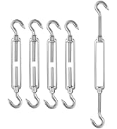 Turnbuckles, Hook x Hook Turnbuckles (CC Type), PIUM 4Pcs M8 Stainless Steel Turnbuckles, 5/16" H...