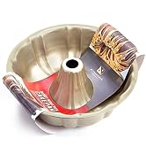 KITESSENSU 9 inch Non-Stick Cake Pans, 12 Cups Premium Fluted Cake Pans for baking, Heavy Duty Ca...