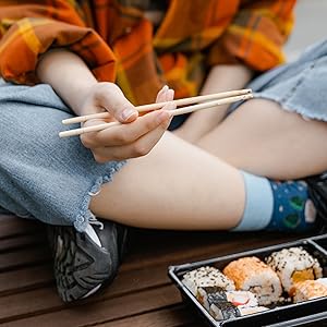 Bamboo Chopsticks (100 Pack) - 9-Inch Bamboo Chopstick Utensils - Separate & Individually Wrapped
