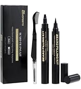 3 PCS Beard Pen Filler for Men - Black 4 Tip Pen for Natural Looking Appearance - 2 Fillers & 1 D...