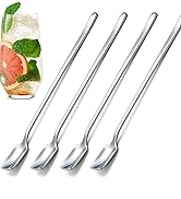 4 PCS Stainless Steel Long Handle Spoons,9.8-inch Iced Tea & Coffee Stirrers,Mirror Polished Bar ...