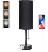 Dott Arts Table Lamp for Bedroom, 3-Color Bedside Lamps with Pull Chain, Bedroom Table Lamps for ...