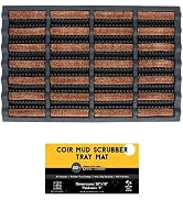 GrowByCoco Coir Mud Scrubber Tray Mat | Indoor & Outdoor Use | Boot Scraper | Heavy Duty | Coir R...