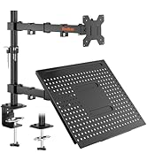 Redbat Monitor and Laptop Mount Stand, Fully Adjustable Monitor Arm with Vented Tray for 13" to 3...
