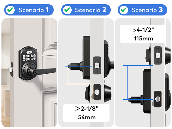 Automatically detects left- or right-handed doors