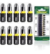 1" Anti Slip Phillips Impact Bit #3,Taiwan S2 Steel Magnetic Screwdriver Bit Set,360° Laser Etche...