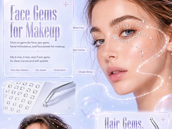 face gems hair gems face jewels stick on eye rhinestones for makeup body rhinestones sticker