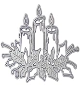 Argent Candle Metal Cutting Dies 3 Wax Torches and Flowers Embossing Stencil Die Cuts for Card Ma...