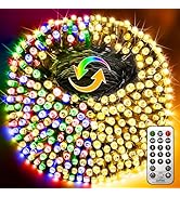 Color Changing String Lights 300 LED 99FT Christmas Lights Outdoor Warm White to Multicolor, 9 Mo...