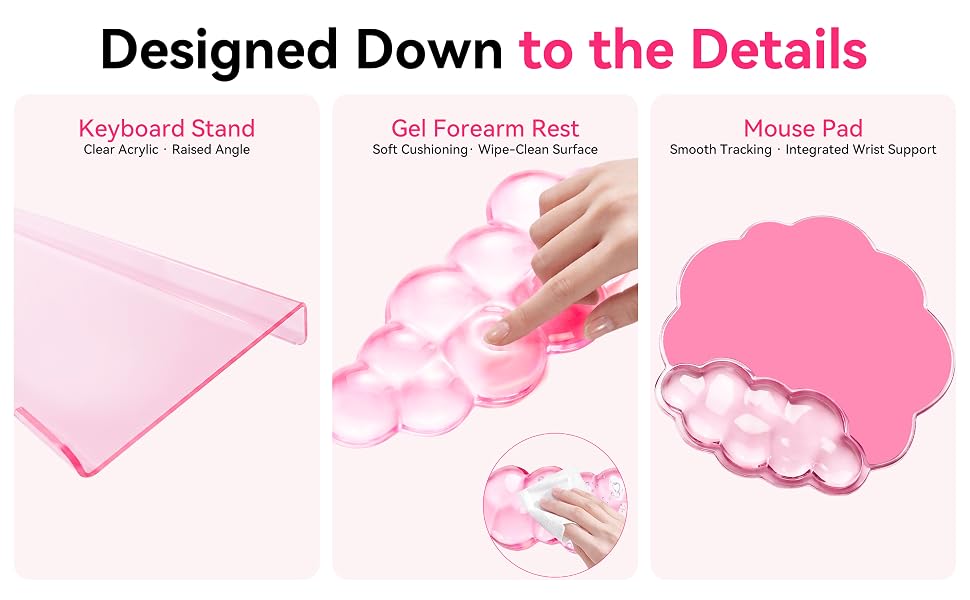 keyboard wrist rest wrist support gel pad cloud keyboard riser stand desk acrylic mouse pad