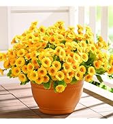 Waipfaru Artificial Flowers for Outdoors Faux Plants, UV Resistant Artificial Outdoor Flowers, Ye...