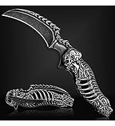 VALHALLA REAPER Skull Pocket Knife, Pocket Folding Knife With 3D Hollowed-out Skull, EDC Pocket K...