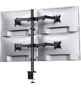 HUANUO Quad Monitor Mount for 13-32 Inch Screens, 4 Monitor Stand with Larger Base, Holds 22 lbs ...
