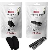 Setex Eyeglass Gecko Grip Bundle, Temple Tip Grips (2 Black Pair) + Anti Slip Eyeglass Nose Pads ...